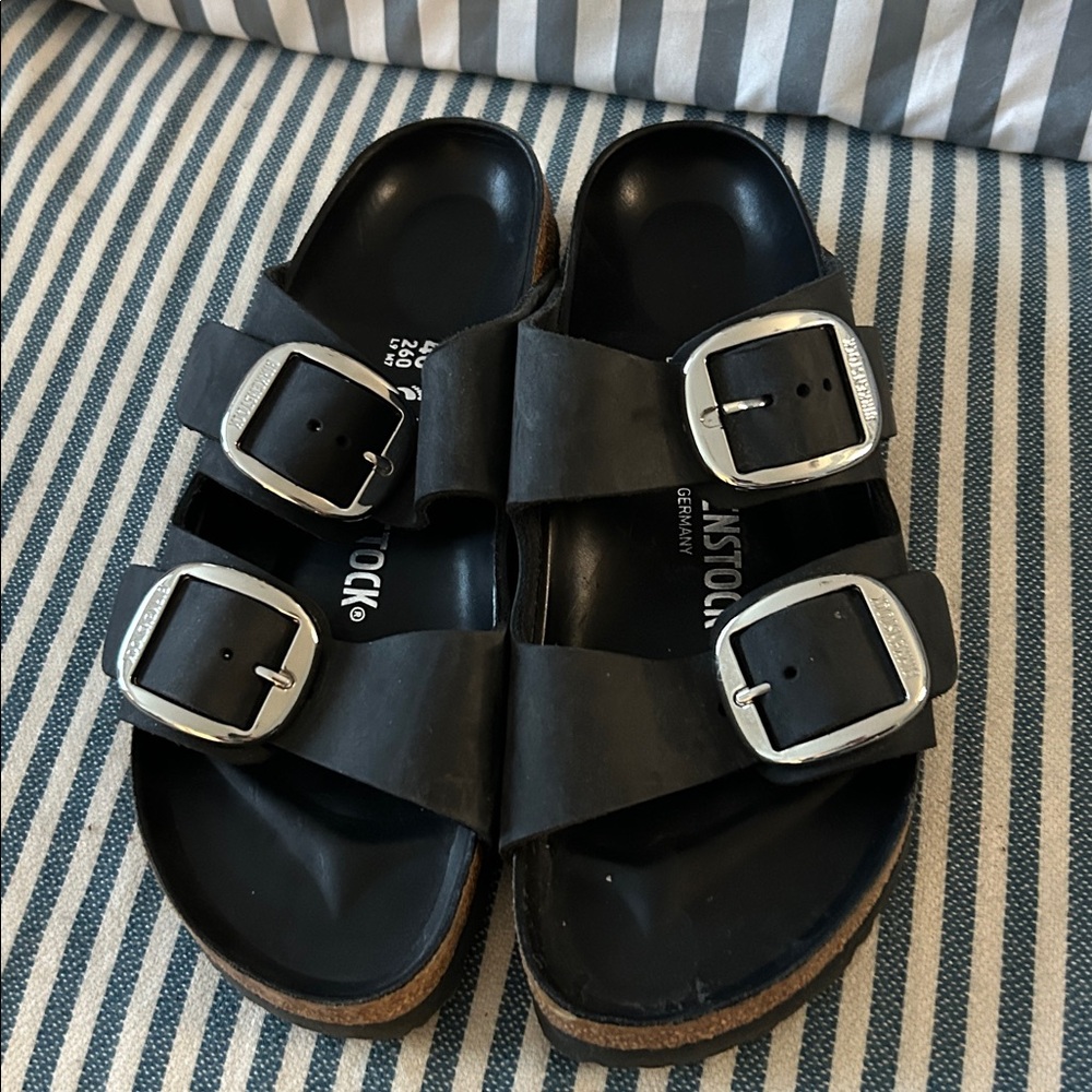 Birkenstock Big Buckle Oiled Leather Black